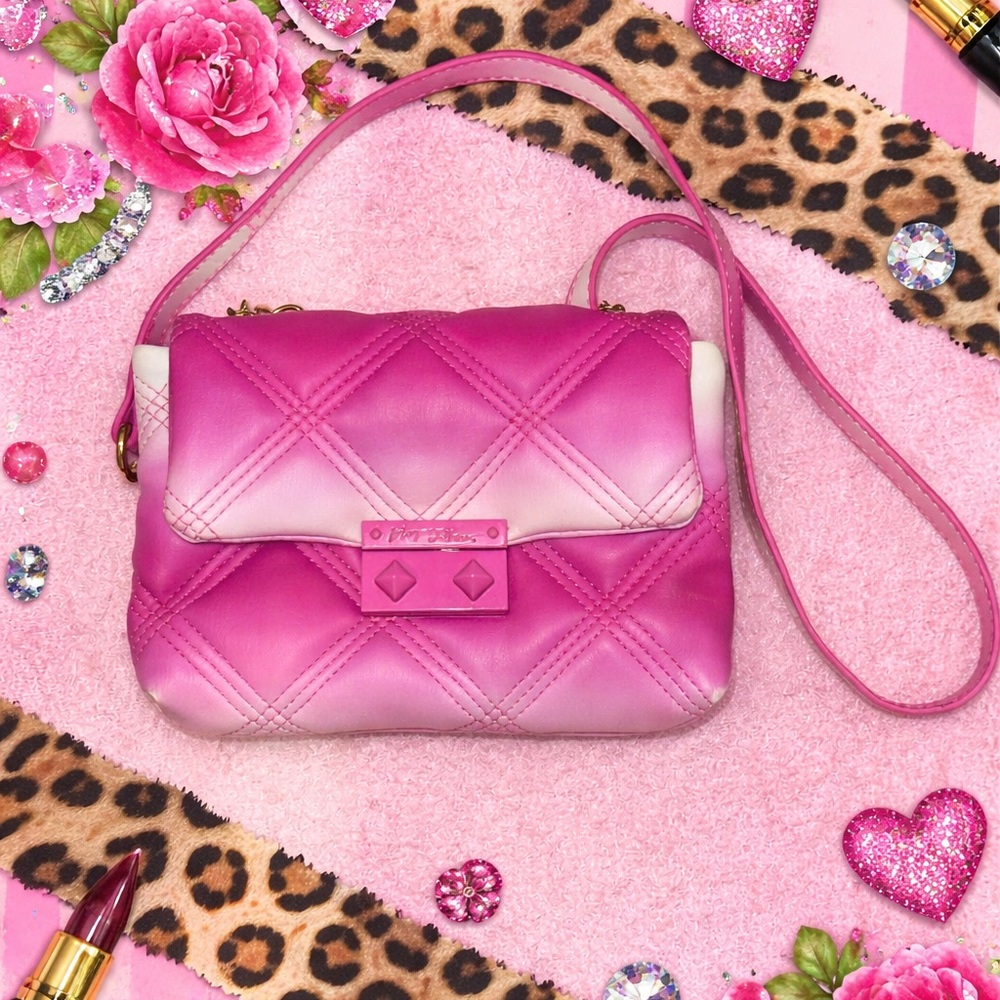 Betsey Johnson Pink Ombre Quilted Bag